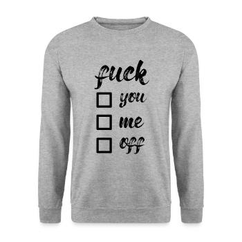 Putain, noir - Sweat-shirt Unisexe - gris chiné - Devant - Alina (178cm) & Michal (187cm)