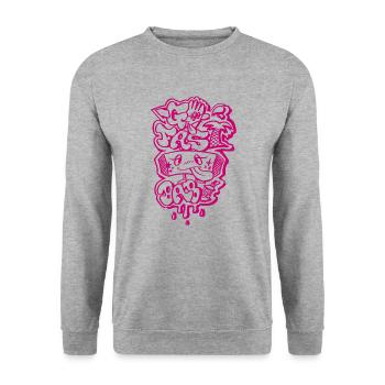 Go fast baby - Unisex Pullover - Weißgrau meliert - Vorne - Alina (178cm) & Michal (187cm)