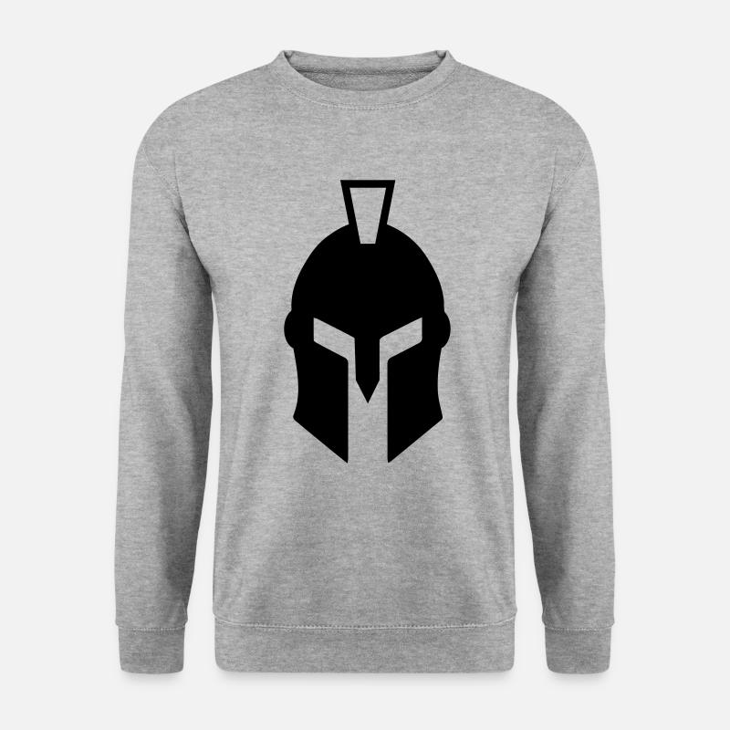 Spartaner Helm - Unisex Pullover - Weißgrau meliert