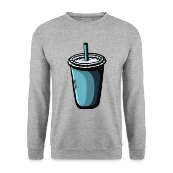 To Go Shake coffee Getränk - Unisex Pullover - Weißgrau meliert - Vorne - Alina (178cm) & Michal (187cm)