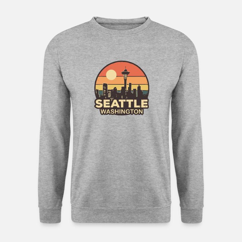 Seattle Washington - Unisex Pullover - Weißgrau meliert