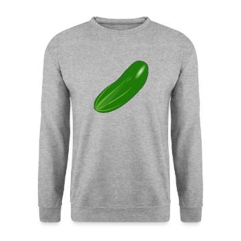 Gurke - Unisex Pullover - Weißgrau meliert - Vorne - Alina (178cm) & Michal (187cm)