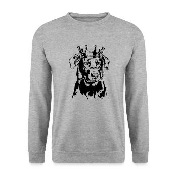 BEAUCERON Crown Dogs Dog Wilsigns - Unisex Sweatshirt - salt & pepper - Front - Alina (178cm) & Michal (187cm)