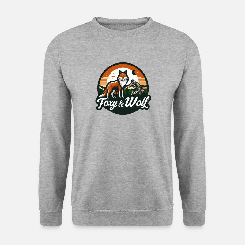 FOXY AND WOLF 4 - Unisex Pullover - Weißgrau meliert
