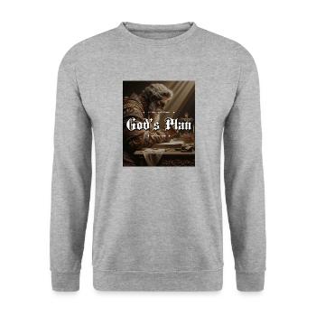 God's Plan Get Rich or Die Trying Memento Mori - Unisex Pullover - Weißgrau meliert - Vorne - Alina (178cm) & Michal (187cm)