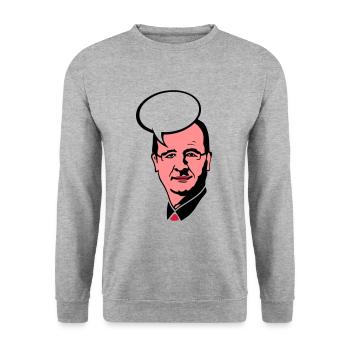 francois holland Präsident Blase Führer - Unisex Pullover - Weißgrau meliert - Vorne - Alina (178cm) & Michal (187cm)
