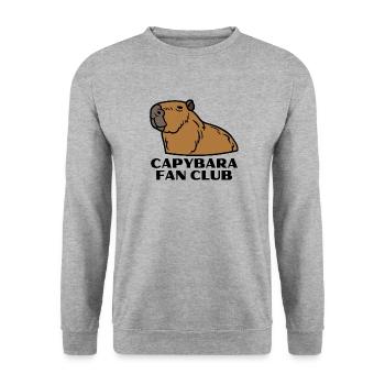 Capybara Fan Club - Unisex Pullover - Weißgrau meliert - Vorne - Alina (178cm) & Michal (187cm)
