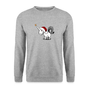 Unicorn Christmas - Unisex Sweatshirt - salt & pepper - Front - Alina (178cm) & Michal (187cm)
