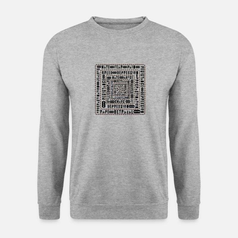 circle of Depression - Unisex Pullover - Weißgrau meliert