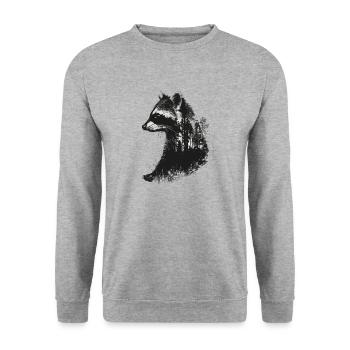 Mignon raton laveur raton laveur nature bébé raton laveur forêt - Sweat-shirt Unisexe - gris chiné - Devant - Alina (178cm) & Michal (187cm)