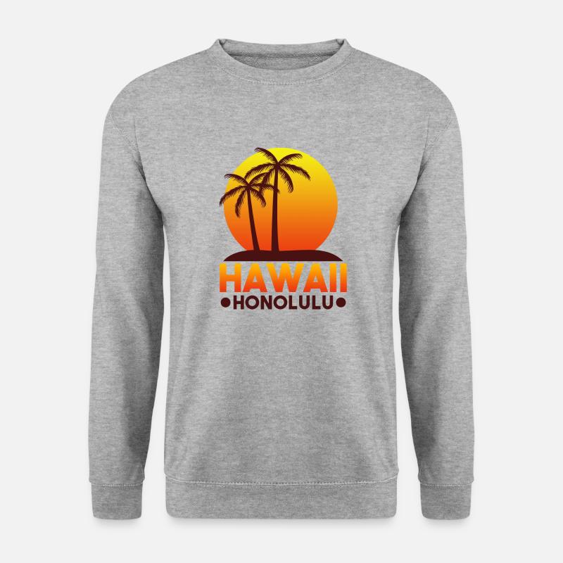 HAWAII Sommer - Unisex Pullover - Weißgrau meliert