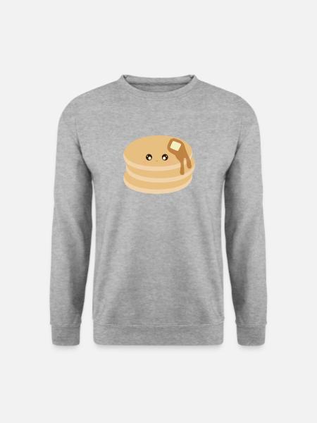 Kawaii-Pfannkuchen - Unisex Pullover - Weißgrau meliert