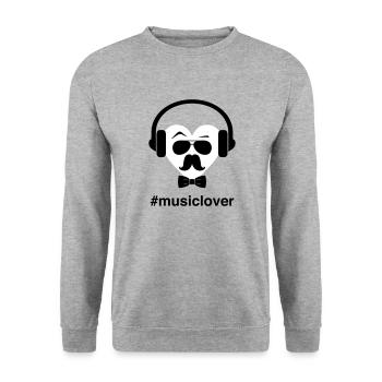 music lover Retro music lover DJ hang up love - Unisex Sweatshirt - salt & pepper - Front - Alina (178cm) & Michal (187cm)