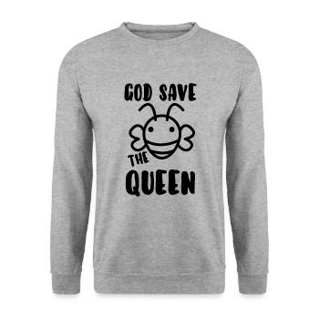 God save the queen - Sweat-shirt Unisexe - gris chiné - Devant - Alina (178cm) & Michal (187cm)