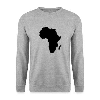 afrika - Unisex Pullover - Weißgrau meliert - Vorne - Alina (178cm) & Michal (187cm)