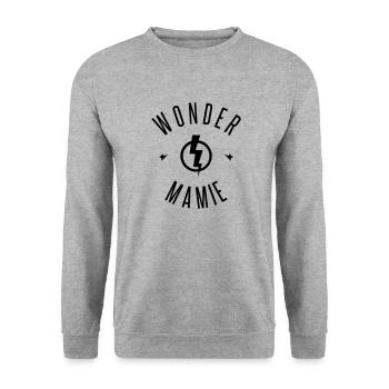WONDER MAMIE - Sweat-shirt Unisexe - gris chiné - Devant - Alina (178cm) & Michal (187cm)