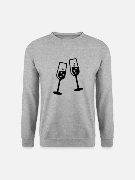 Herzprickeln - Unisex Pullover - Weißgrau meliert