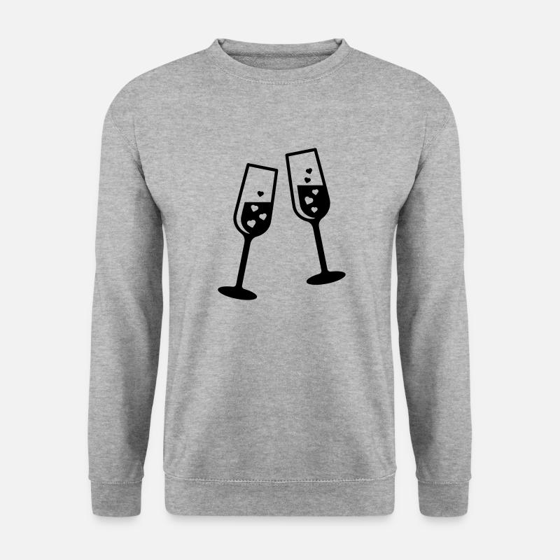 Herzprickeln - Unisex Pullover - Weißgrau meliert
