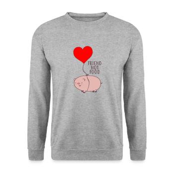 friend not food - Unisex Pullover - Weißgrau meliert - Vorne - Alina (178cm) & Michal (187cm)
