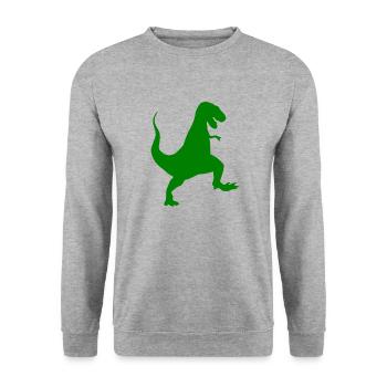 Dinosaures: T REX - Sweat-shirt Unisexe - gris chiné - Devant - Alina (178cm) & Michal (187cm)