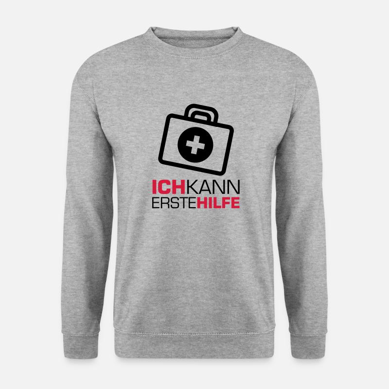 erstehilfe_f2 - Unisex Pullover - Weißgrau meliert