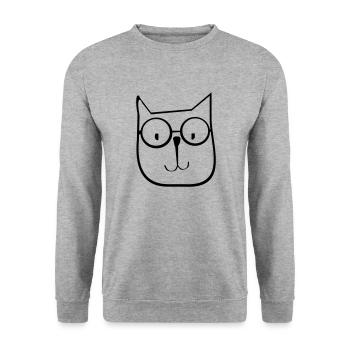 cat1 - Unisex Pullover - Weißgrau meliert - Vorne - Alina (178cm) & Michal (187cm)