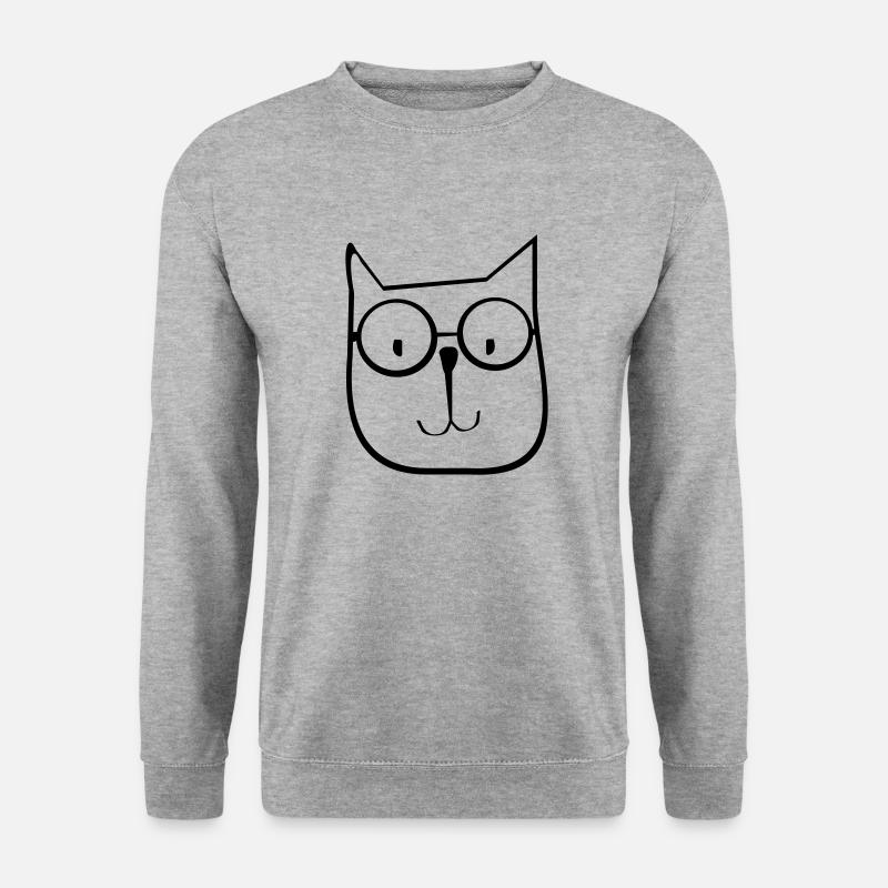 cat1 - Unisex Pullover - Weißgrau meliert