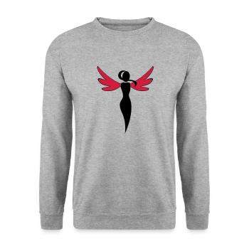 flying - Unisex Sweatshirt - salt & pepper - Front - Alina (178cm) & Michal (187cm)