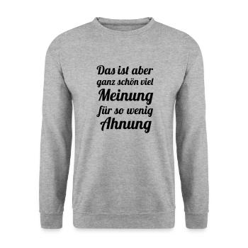 Beaucoup d’avis - Peu de intuition - Sweat-shirt Unisexe - gris chiné - Devant - Alina (178cm) & Michal (187cm)
