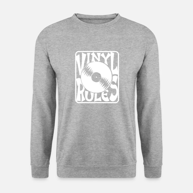 Vinyl Rules - Unisex Pullover - Weißgrau meliert