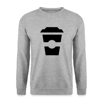 Tasse à café debout - votre amour pour le café - Sweat-shirt Unisexe - gris chiné - Devant - Alina (178cm) & Michal (187cm)