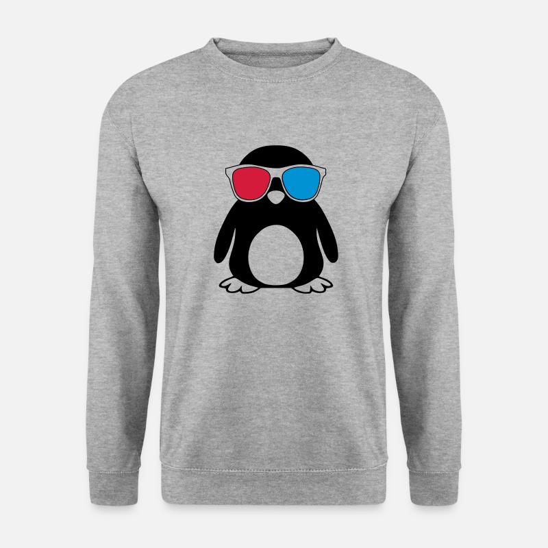 Swaggy Penguin - Unisex Pullover - Weißgrau meliert