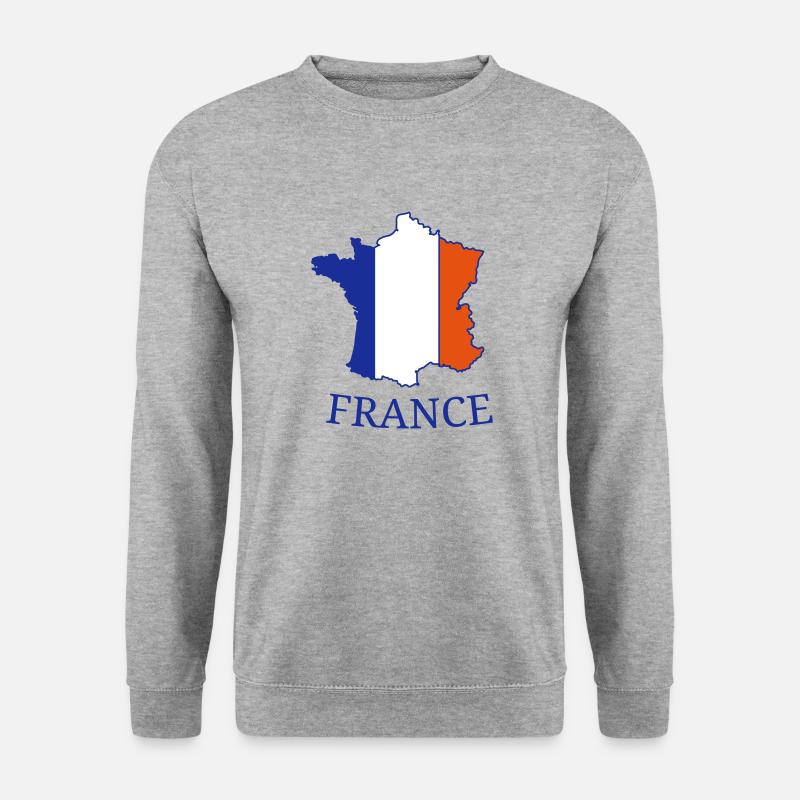 france - Unisex Pullover - Weißgrau meliert