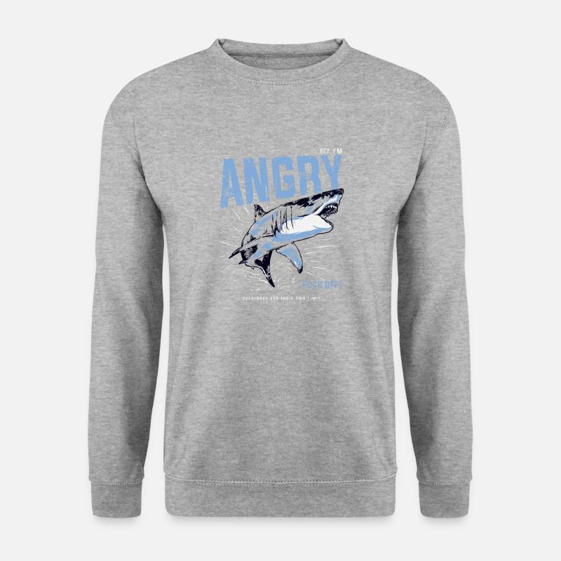 Trauriger Hai - Unisex Pullover - Weißgrau meliert