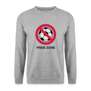 Anti Fussball - Unisex Pullover - Weißgrau meliert - Vorne - Alina (178cm) & Michal (187cm)