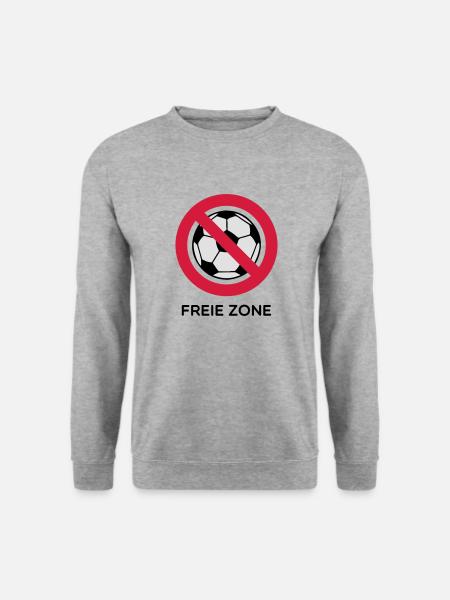 Anti Fussball - Unisex Pullover - Weißgrau meliert