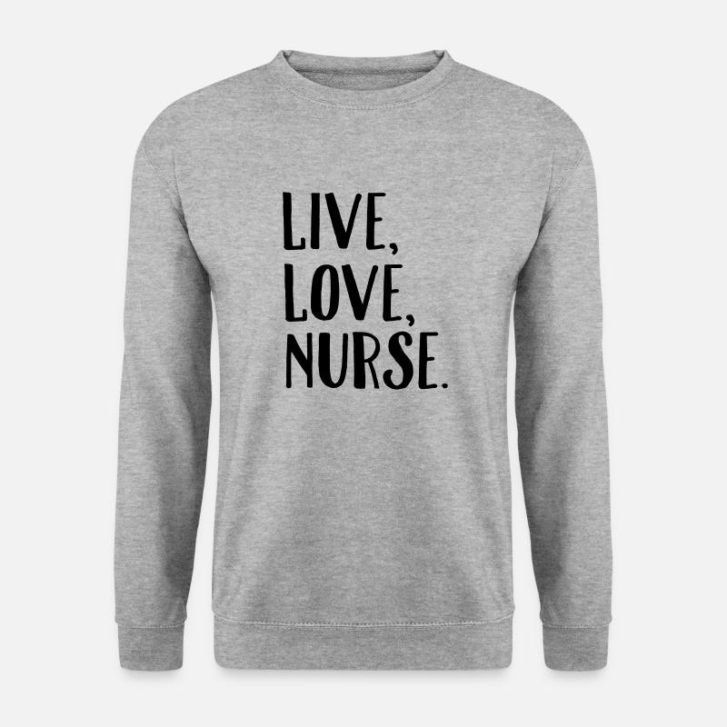 Live, Love, Nurse. - Unisex Pullover - Weißgrau meliert