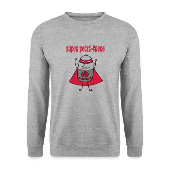 Super petit-frere - Unisex Pullover - Weißgrau meliert - Vorne - Alina (178cm) & Michal (187cm)