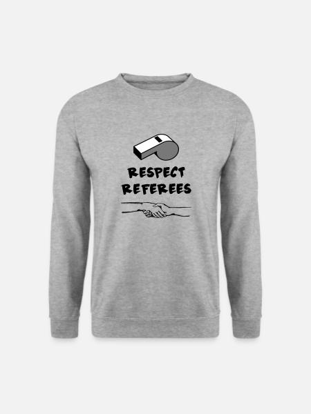 Respect Referees Respektiere Schiedsrichter - Unisex Pullover - Weißgrau meliert