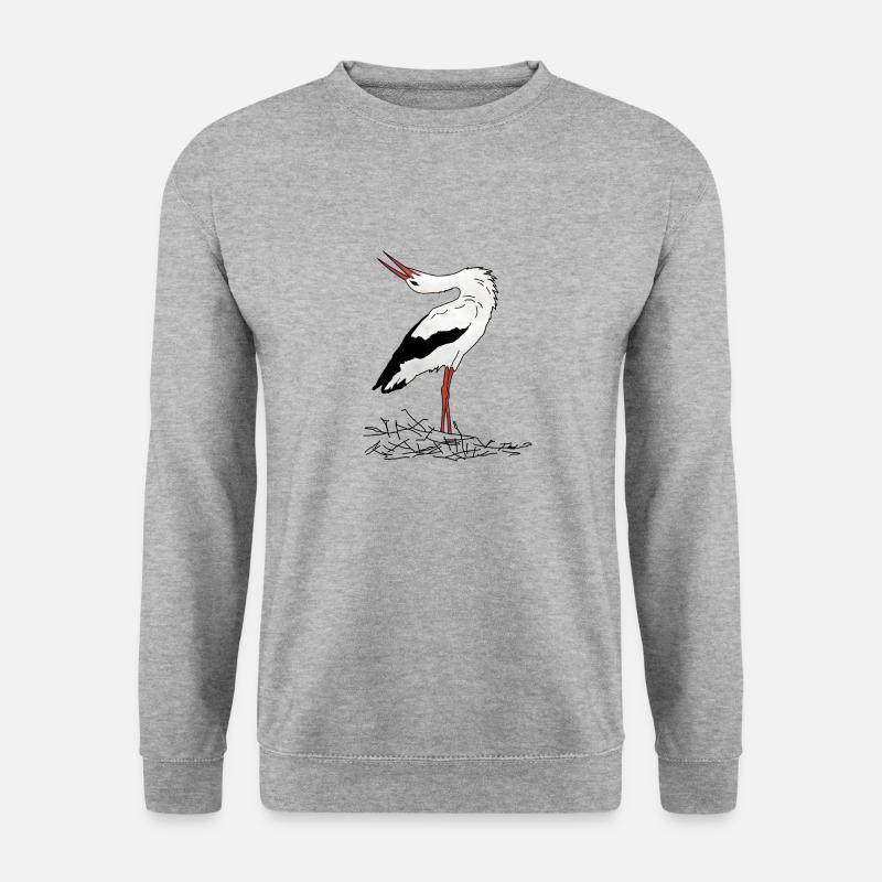 Storch - Unisex Pullover - Weißgrau meliert