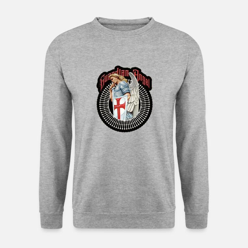 Schutzengel - Unisex Pullover - Weißgrau meliert