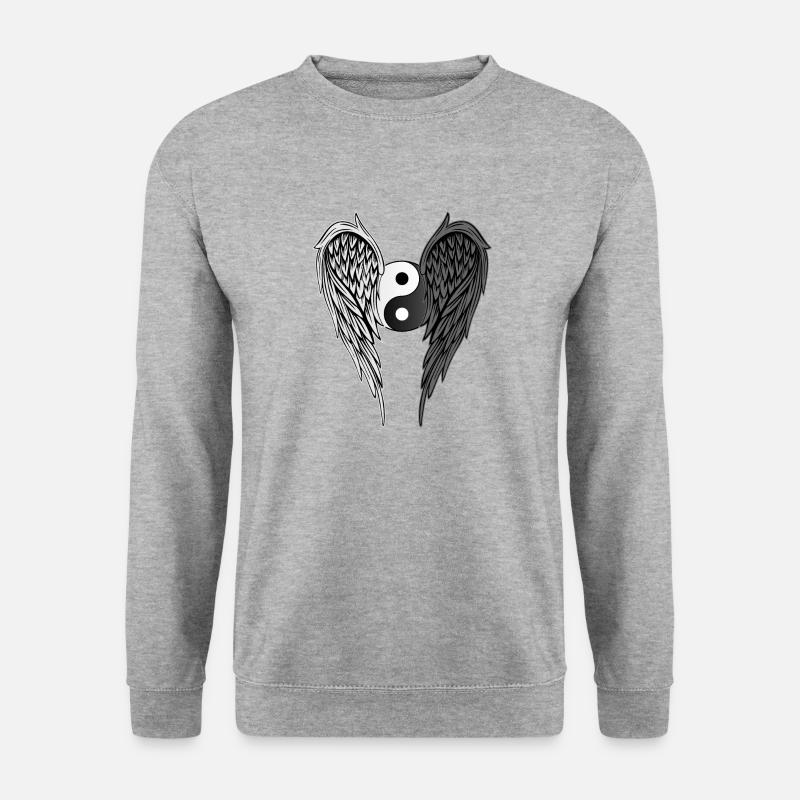 Yin & Yang ailes ailes d'ange ailes d'ange version 1 - Sweat-shirt Unisexe - gris chiné