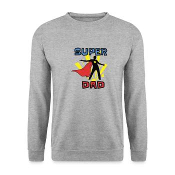 super dad - Unisex Sweatshirt - salt & pepper - Front - Alina (178cm) & Michal (187cm)
