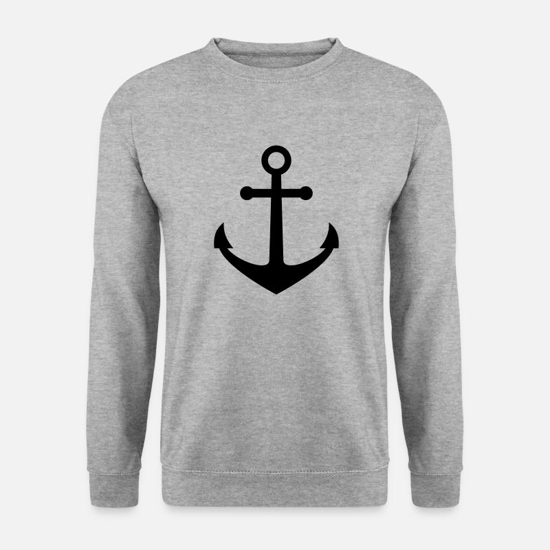 Anker - Unisex Pullover - Weißgrau meliert