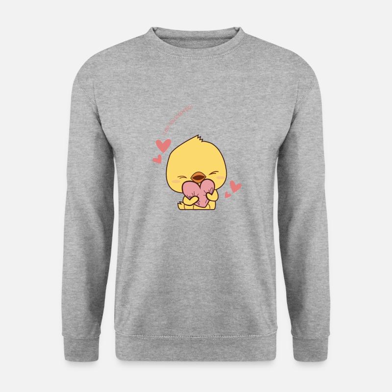Kleines Hühnchen - Unisex Pullover - Weißgrau meliert