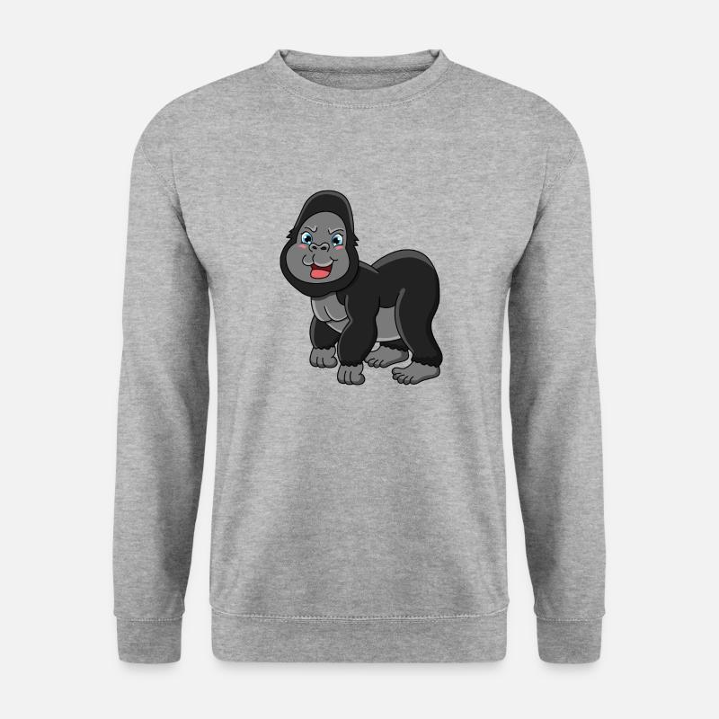 Gorilla - Unisex Pullover - Weißgrau meliert