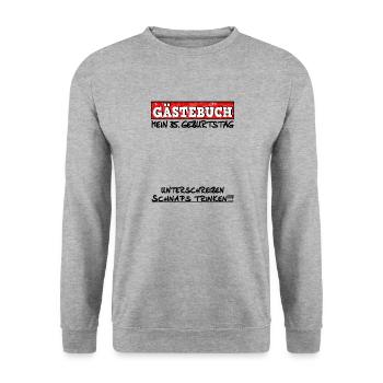 35.Geburtstag Mann Frau 1986 Damen Herren 35 Jahre - Unisex Pullover - Weißgrau meliert - Vorne - Alina (178cm) & Michal (187cm)