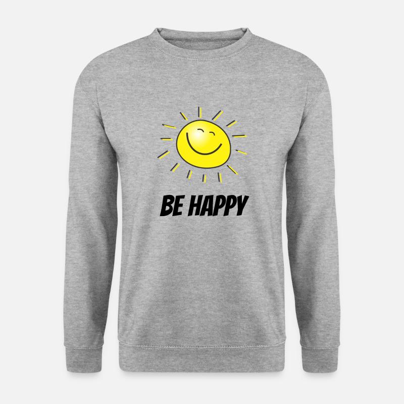 Glückliche Sonne - Unisex Pullover - Weißgrau meliert
