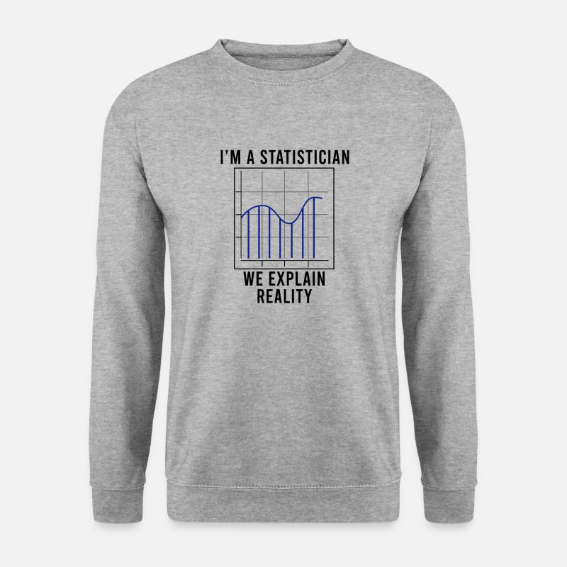 Lustiges Sprichwort Statistiker Data Science - Unisex Pullover - Weißgrau meliert