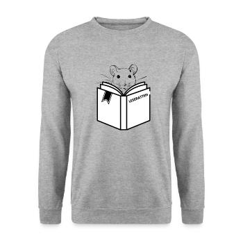 Leseratten - Unisex Pullover - Weißgrau meliert - Vorne - Alina (178cm) & Michal (187cm)